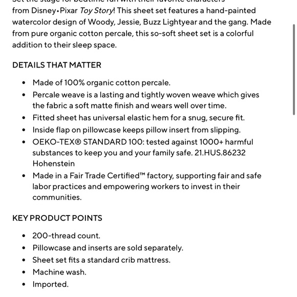 Pottery Barn Kids Toy Story Bedding Sheets - Multi-Color - Picture 2 of 2